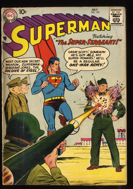 Superman #122 VG- 3.5