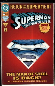 Superman: The Man of Steel #22 Die-Cut Cover (1993) Steel [Key Issue]
