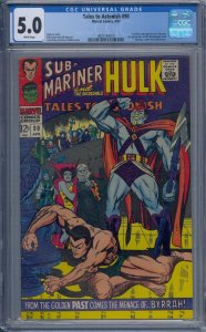 TALES TO ASTONISH #90 CGC 5.0 SUB-MARINER HULK 1ST ABOMINATION WHITE PAGES 3013