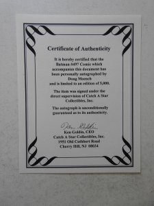 Batman #497 (1993) VF- Condition! Signed by Doug Moench W/ COA!