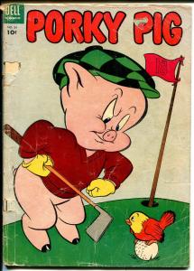 Porky Pig #34 1954-Dell-golf cover-FR