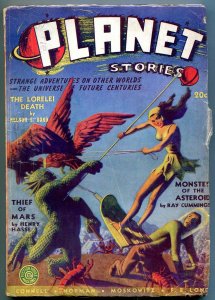 Planet Stories Pulp Winter 1945- Lorelei Death- Thief of Mars VG