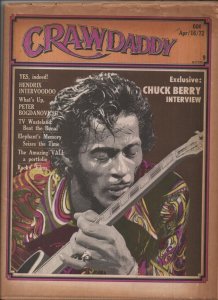 CRAWDADDY April 1972, Newspaper, VG, Jimi Hendrix, Chuck Berry, Voodoo