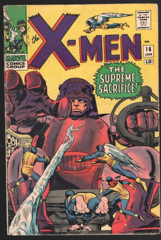 XMEN 16 VG- 3.5 3rd APP SENTINELS;KIRBY COVER!