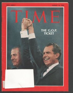 Time 8/16/1968-The G.O.P. Ticket-Richard Nixon & Spiro T. Agnew-Historic issu...
