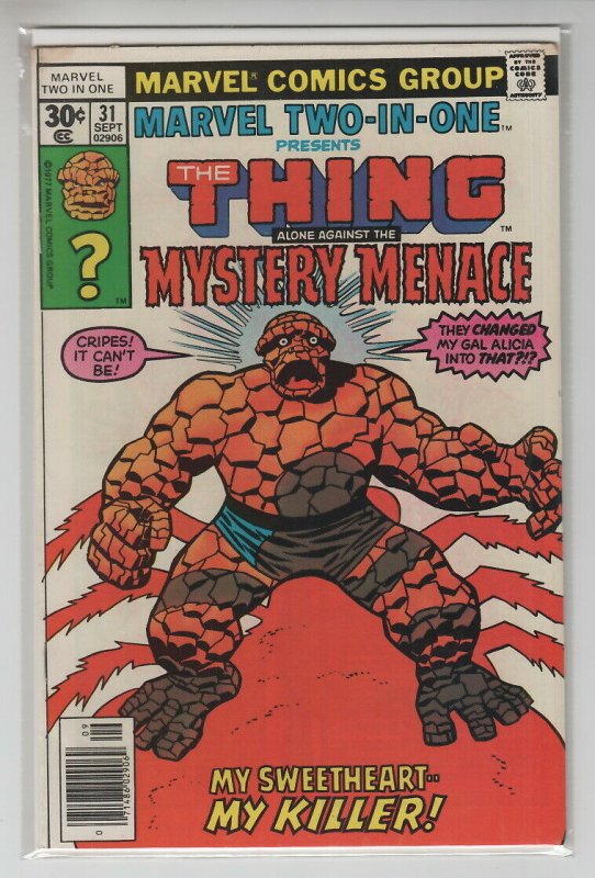 MARVEL TWO-IN-ONE (1974 MARVEL) #31 FN+ A67689