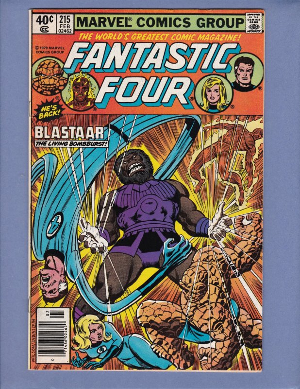 Fantastic Four #215 VF Blastaar 1st Appearance Futurist Marvel 1980