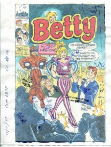 Betty Comics #75 Hand Painted Cover Color Guide 1998-Archie-Goldberg-FN