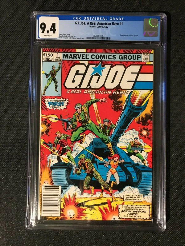 G.I. Joe A Real American Hero # 1 CGC 9.4 Newsstand White Pages Marvel