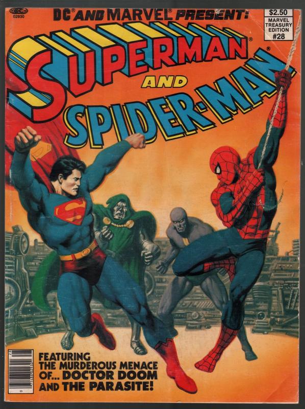 Superman And Spider-man #28-Marvel treasury Edition-DC-superhero team-up-VG/FN