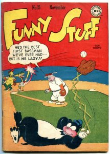 Funny Stuff #15 1946- DC Funny Animals- Flash Parody- Baseball- FN-