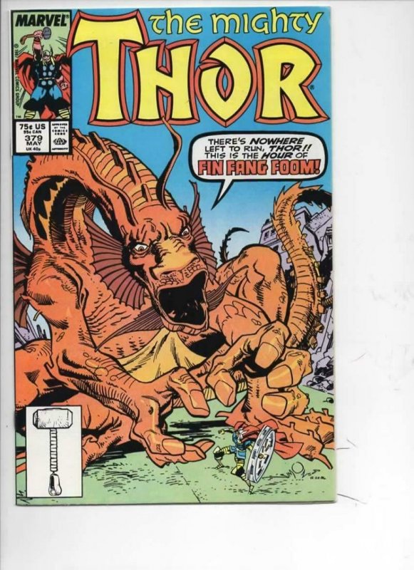 THOR #379 VF/NM God of Thunder Fin Fang Foom 1966 1987, more Marvel in store