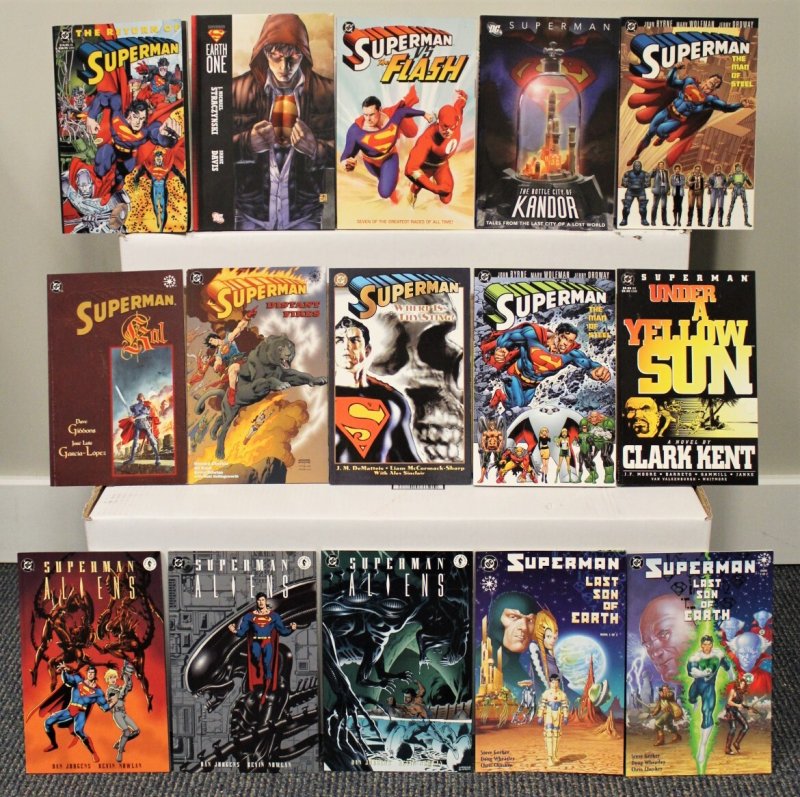 Lot: 15 Superman TPBs, Graphic Novels, Prestige Format Issues *Free US Shipping!