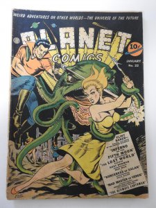 Planet Comics #22 (1943) GD/VG Condition 4 in tear bc & last page