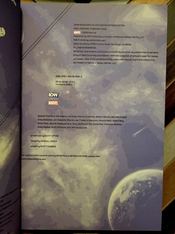 John Buscema's SILVER SURFER Artisan Edition (IDW Marvel 2022) Softcover