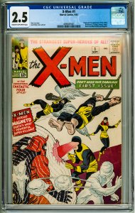 X-Men #1 CGC 2.5! Cream to OW Pages! 1st Appearance of the X-Men!