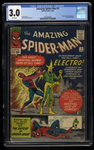 Amazing Spider-Man #9 CGC GD/VG 3.0 White Pages 1st Appearance Electro!