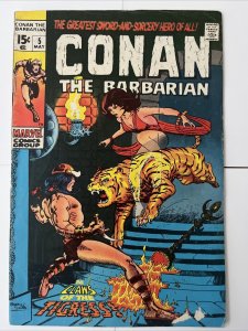 Conan the Barbarian #5 -  Zukala's Daughter (Marvel, 1970) VG/FN.   Barry Smith