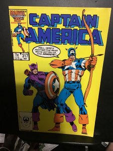 Captain America #317 (1986) high-grade Hawkeye key! VF/NM Wow