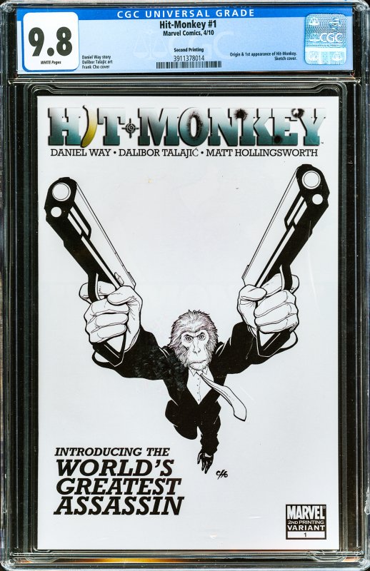 Hit-Monkey #1 (2010) CGC Graded 9.8 - 1st issue/2nd printing sketch variant