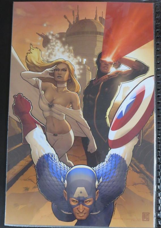 SIGNED John Tyler Christopher Captain America/X-Men Print!11x17 NM Cyclops