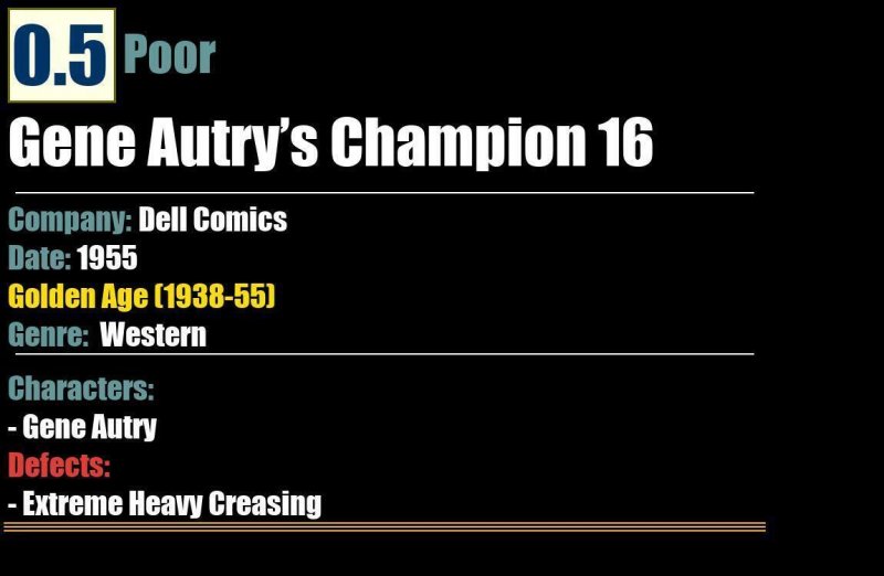 Gene Autry's Champion #16 (1955) Dell Comics Golden-Age Western Poor