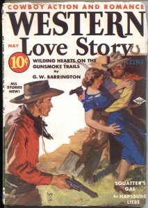 WESTERN LOVE STORIES #1--MAY 1938-PULP VIOLENCE---THEODORE TINSLEY---DAWN WEST