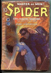 SPIDER JAN 1934 // 4th ISSUE // JOHN HOWITT // Rare Hero Pulp Magazine