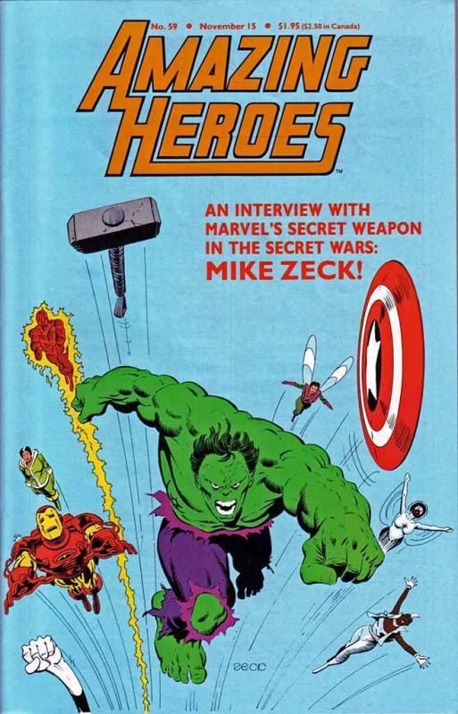 AMAZING HEROES 59 F-VF MIKE ZECK SECRET WARS CVR/INTERV