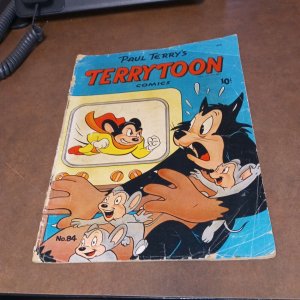 Terrytoon Comics #84 st john 1955 Mighty Mouse television set cover-Gandy goose