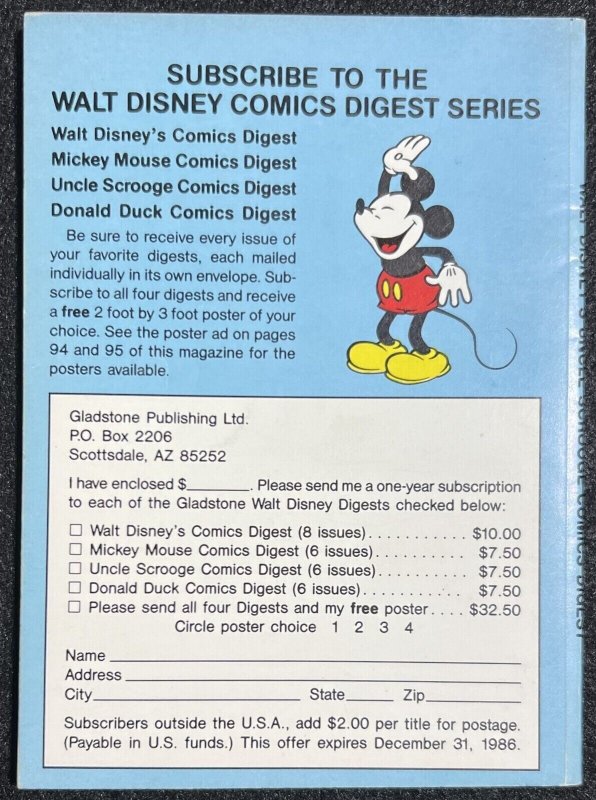 Uncle Scrooge Comics Digest #1 Gladstone 1986 EB204