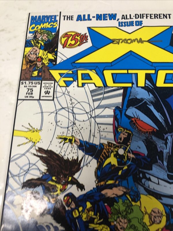 X-Factor (1992) # 75 (VF/NM) Variant Signed Larry Stroman  • Marvel Comics • COA