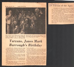Tarzan Edgar Rice Burroughs Movie Newspaper Clipping Lot-1975