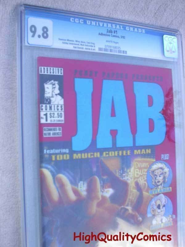 JAB #1, Wht Pgs,1992, CGC 9.8, Signed Shannon Wheeler, NM/M, more CGC in store