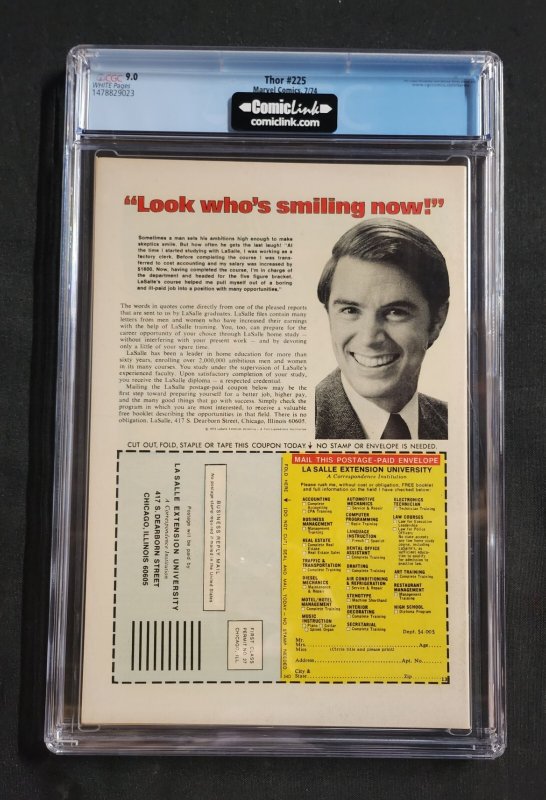 Thor #225 - 1st App Firelord / John Buscema Cover (CGC 9.0) 1974