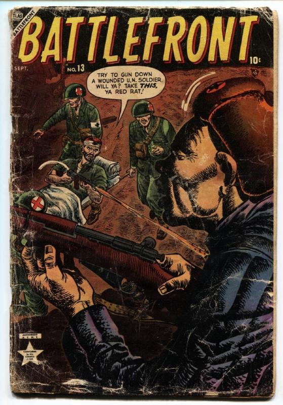 BATTLEFRONT #13 1953 comic book ATLAS  HITLER  CHURCHILL  ZEPPELIN