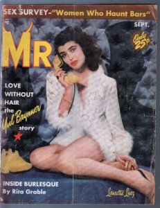 MAG: Mr. 9/1957-cheesecake-pin-up pix-Rita Grable-Yul Brynner-Jayne Mansfield-VG