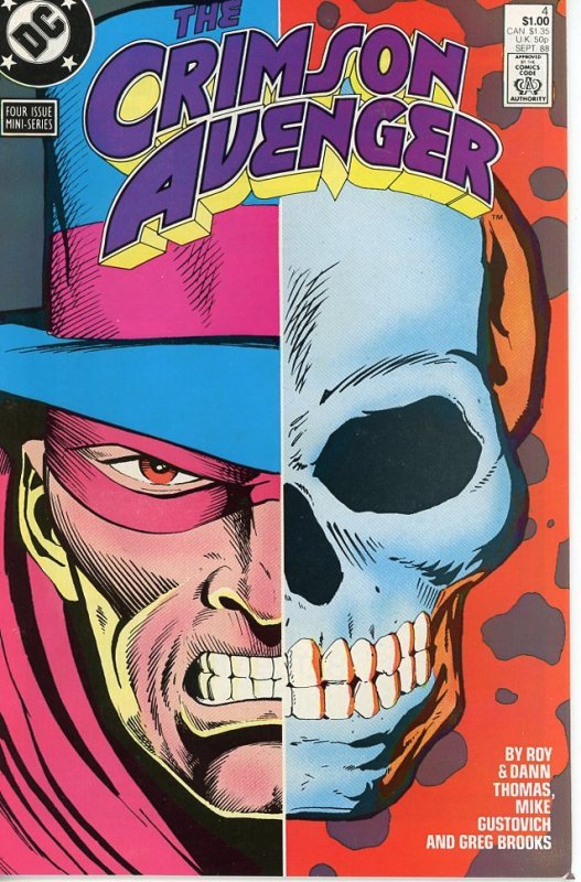 Crimson Avenger Complete Set 1 2 3 4  9.0 (our highest grade)  1988  Roy Thomas