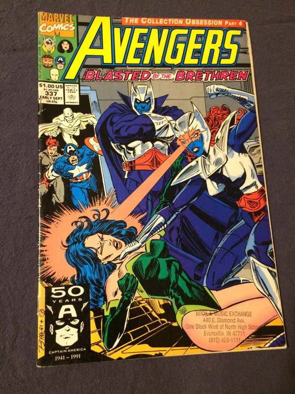 Avengers #337 Marvel Comics (1991) VFN+ Blasted By the Brethren