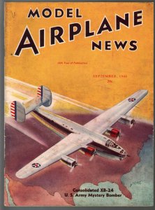 Model Airplane News 9/1940- Consolidated XB-24 Bomber-WWII era-pix-diagrams-FN