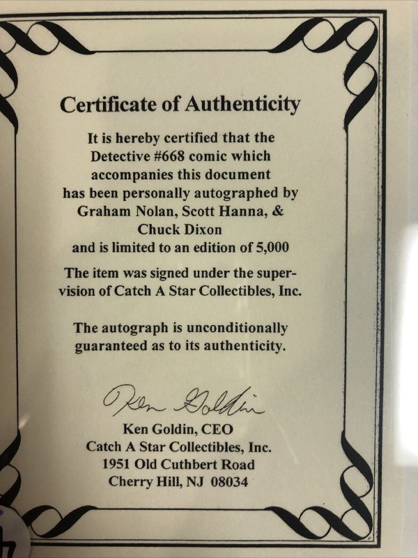 Detective Comics (1993) # 668 (NM) Signed Graham Nolan Scott Hanna Chuck Dixon 