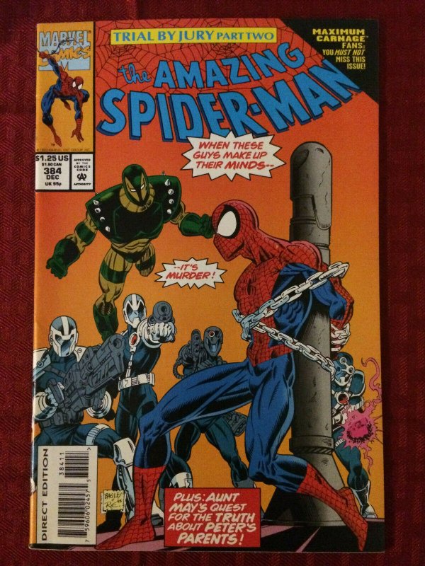 Amazing Spider-Man #384 VF+ 1993 Marvel Comics Trial by Jury #2