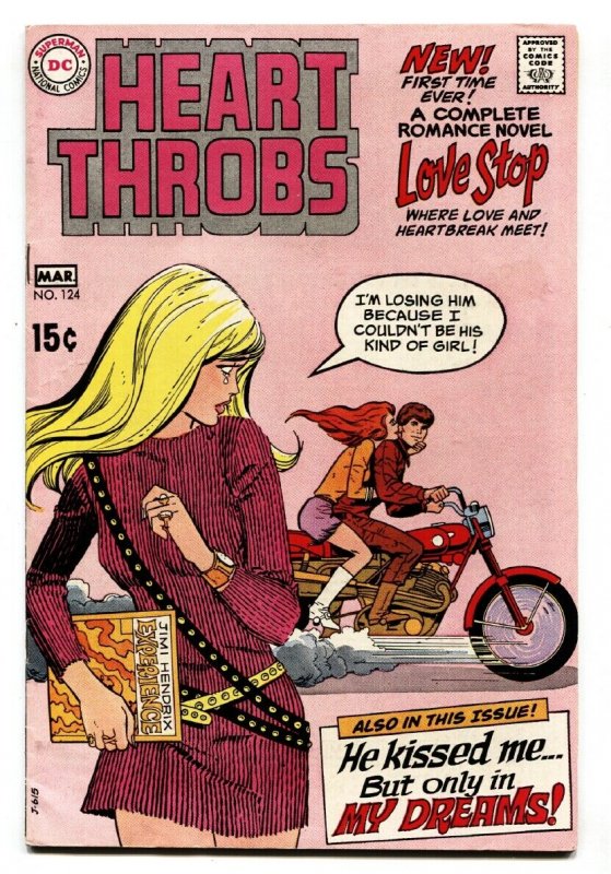 Heart Throbs #124 comic 1970-DC-motorcycle-Jimi Hendrix-Estrada-Colletta-VG/FN