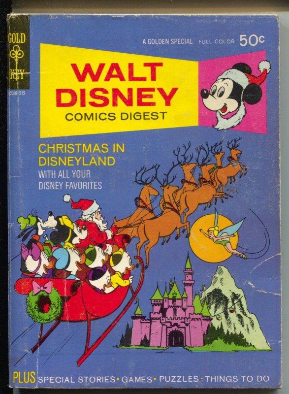 Walt Disney Comics Digest #38 1972-Christmas at Disneyland-VG