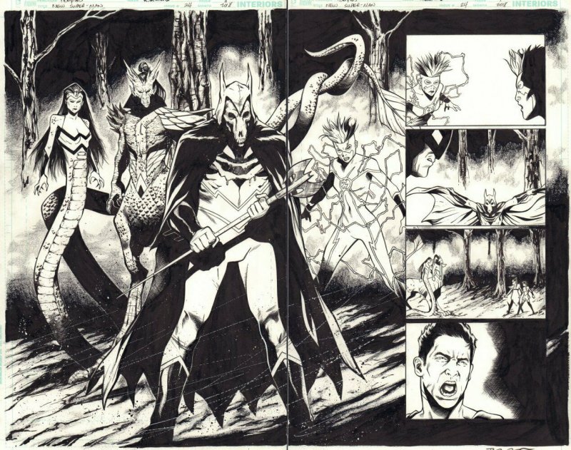 New Super-Man & the Justice League of China #24 pgs.8&9 DPS art by Brent Peeples