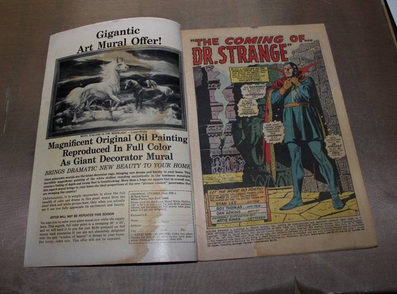 Doctor Strange #169 /  1.5 FR/GD /  1st Doctor Strange Title / 1968