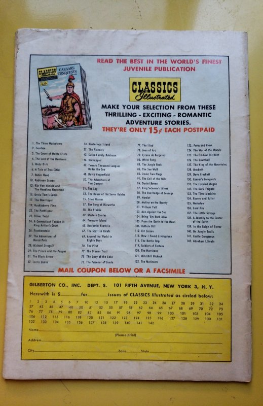 Classics Illustrated #142(1956) 1st print GD/VG