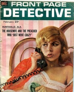 FRONT PAGE DETECTIVE-FEB/1962-CRAZY PREACHERS-THREE'S A CROWD-RATTLESNAKES! FR/G