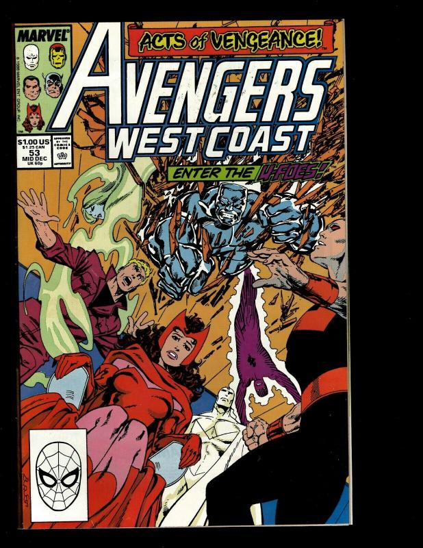 Lot of 13 Avengers West Coast Comics #50 51 52 53 56 57 58 60 61 62 63 66 67 JF4