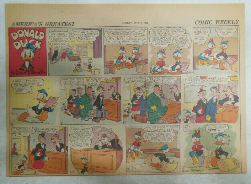 Donald Duck Sunday Page By Walt Disney From 751942 Half Page Size Comic Books Modern Age